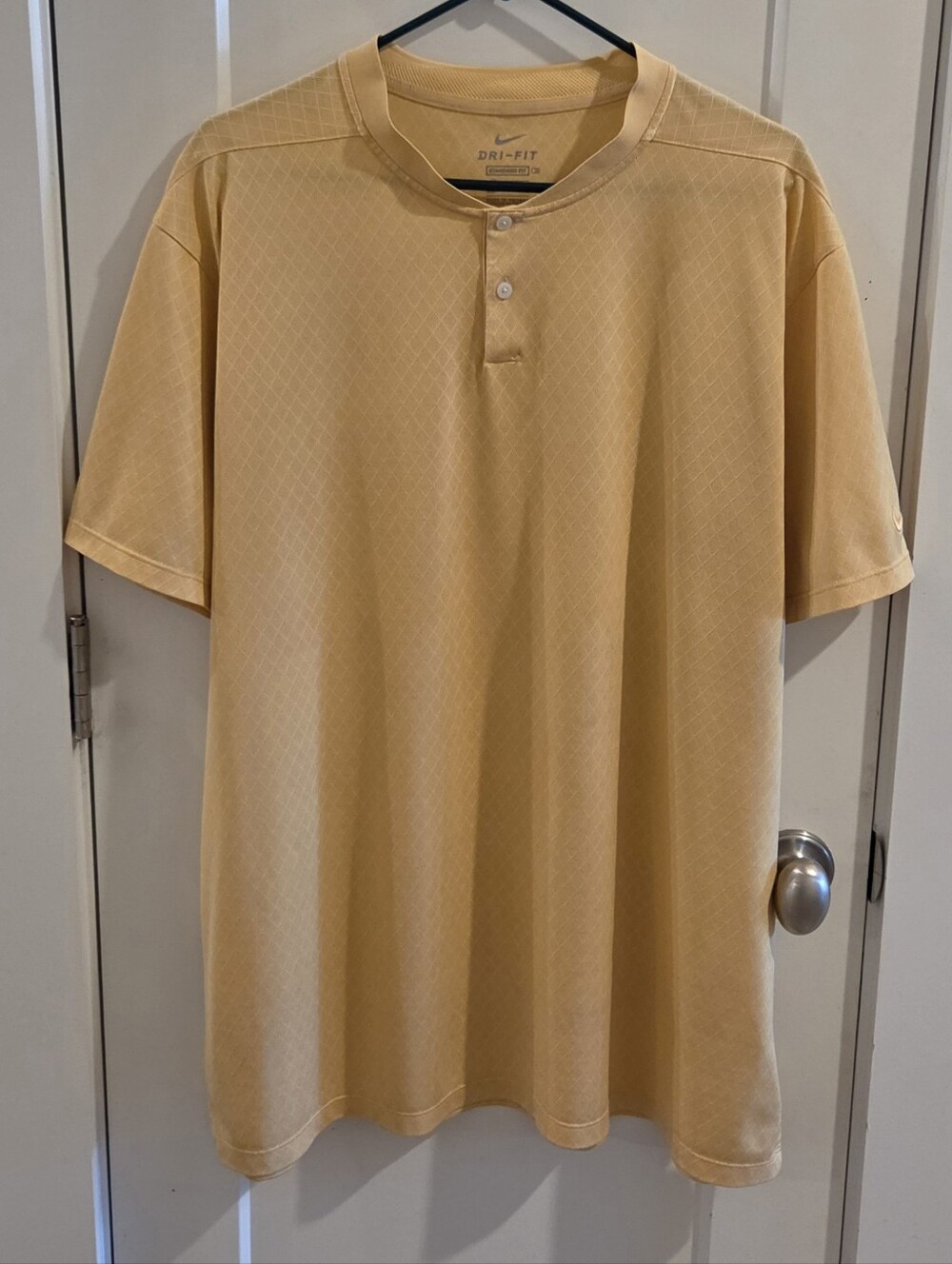 Nike Dri-Fit Yellow Diamond Blade Collar Golf Polo Shirt - Size XXL
